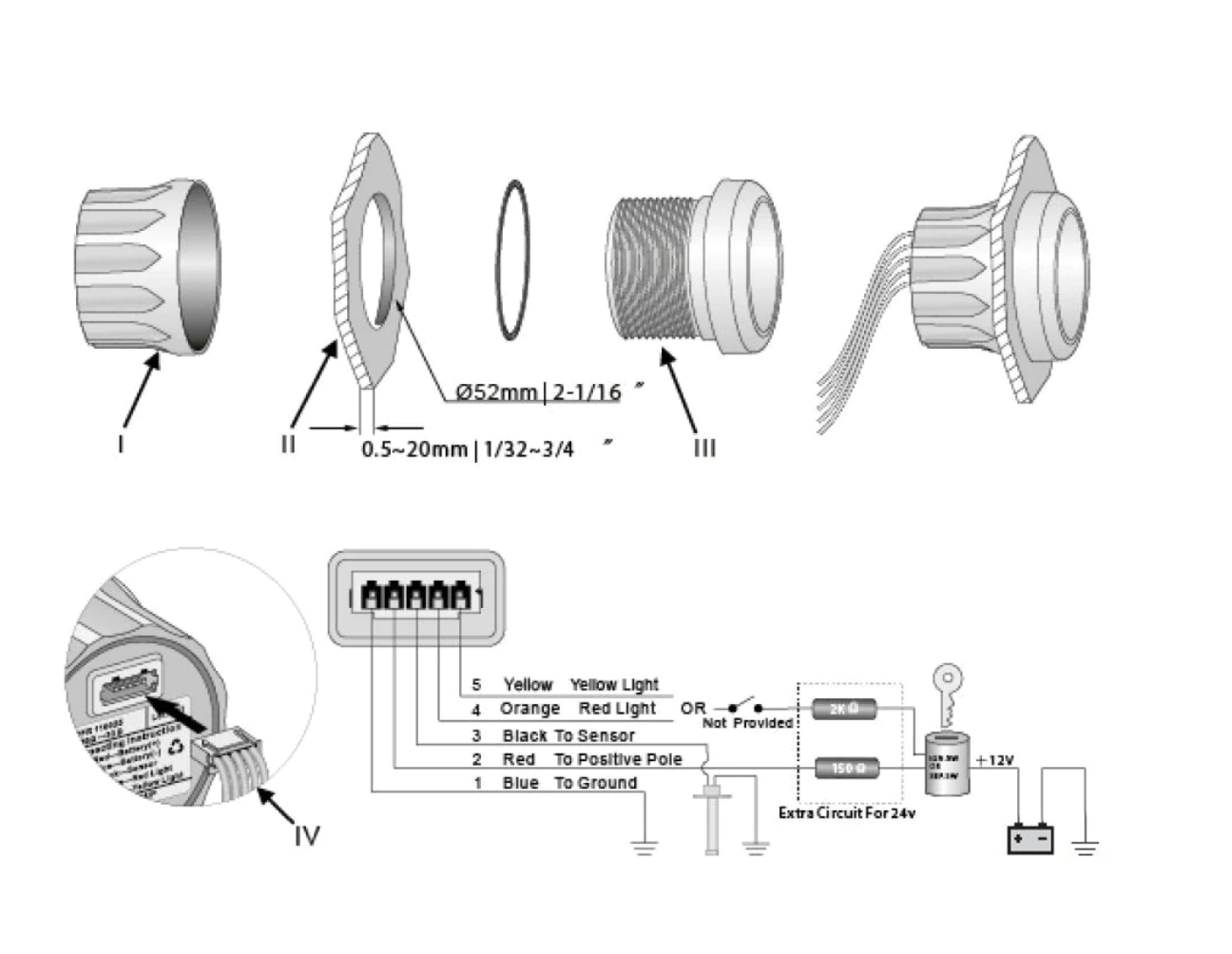 Yağ Basınç Göstergesi 10 Bar 52mm Krom/Siyah - 2